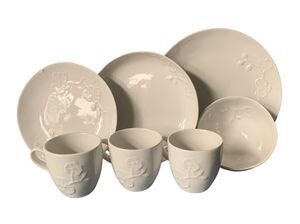 NEW 7 pc Michael Aram White Orchid Stoneware MUGS PLATE BOWL REPLACEMENT SET LOT